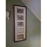 A Framed Set Of Vintage Local Postcards Of The Area 32 X 90cm