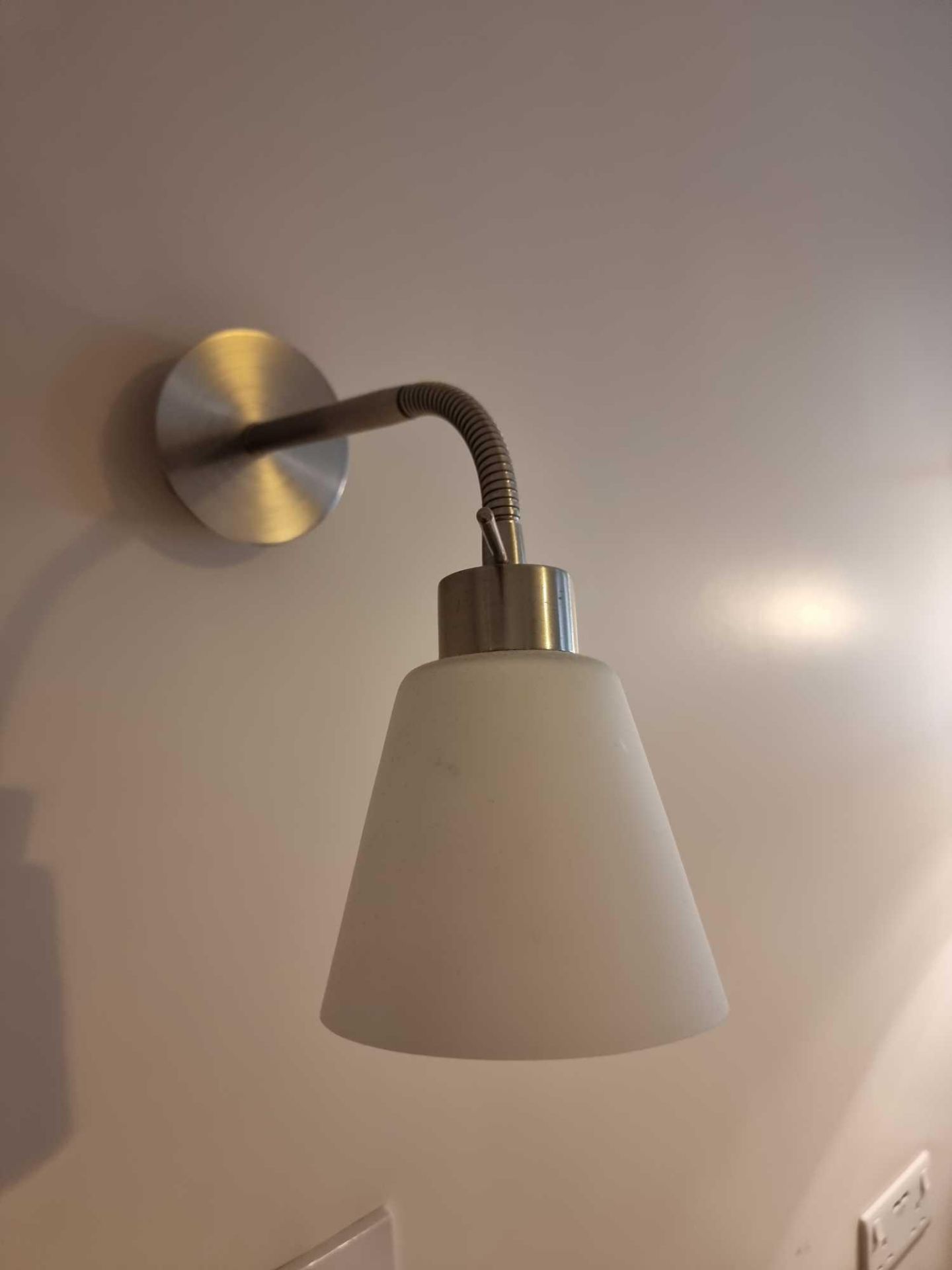 2 X Flex Metal Wall Light. Modern Metal Flexible Wall Light With Glass Opaque Shade A Great Addition