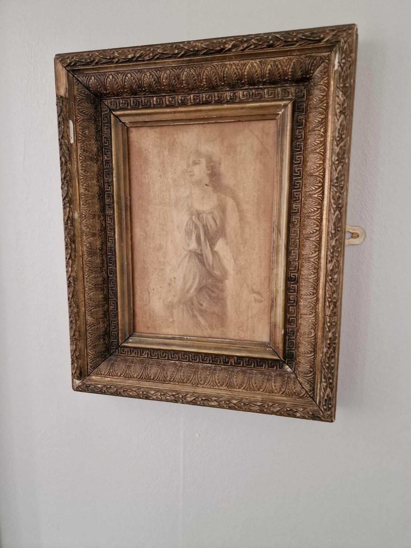 A Framed Sepia Giclee Of A Woman In A Gilt Wood Frame 30 X 38cm