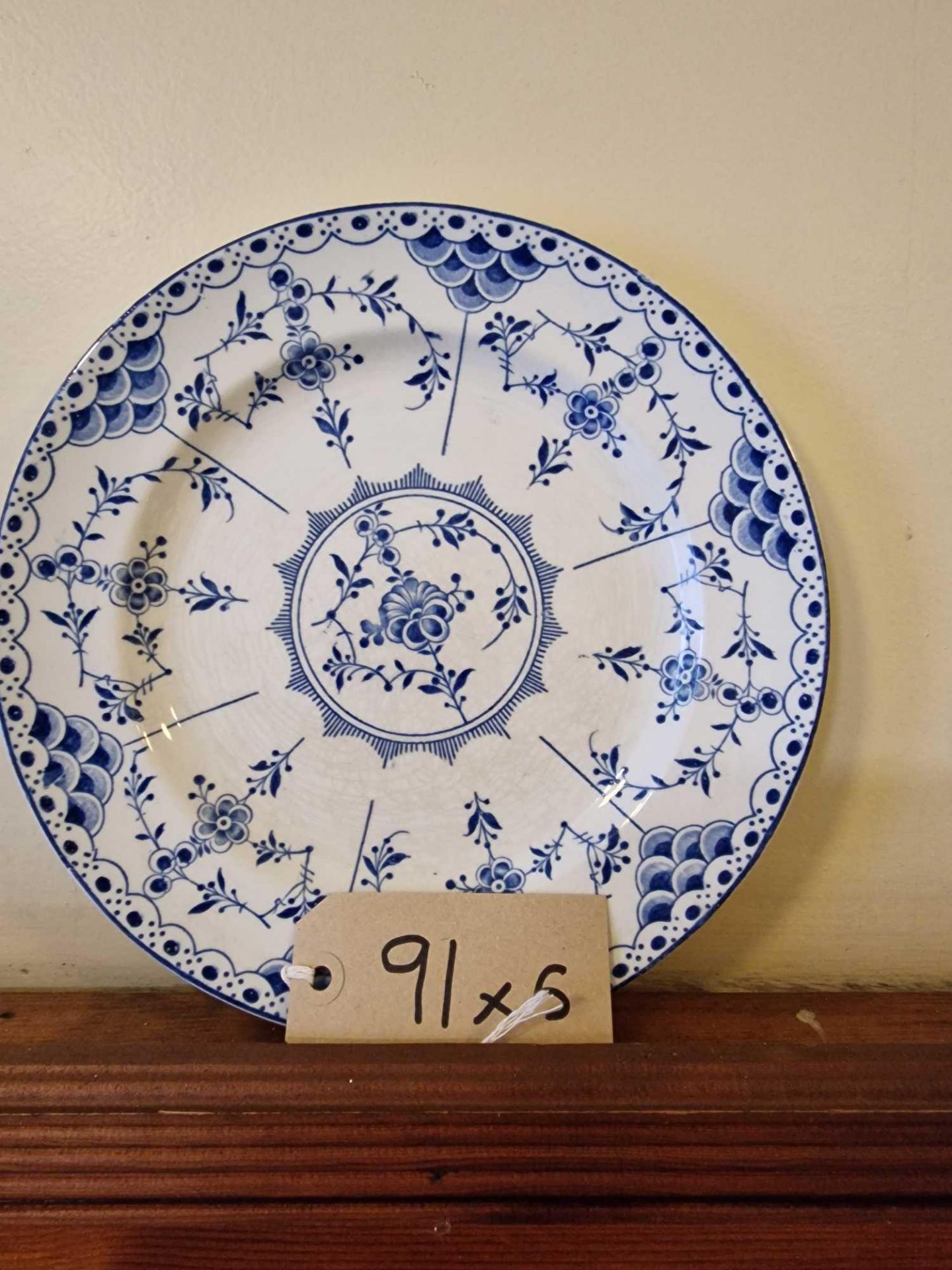 5 X Decorative Wall Plates Blue And White By Saxon And Snowdon Flood - Image 4 of 6