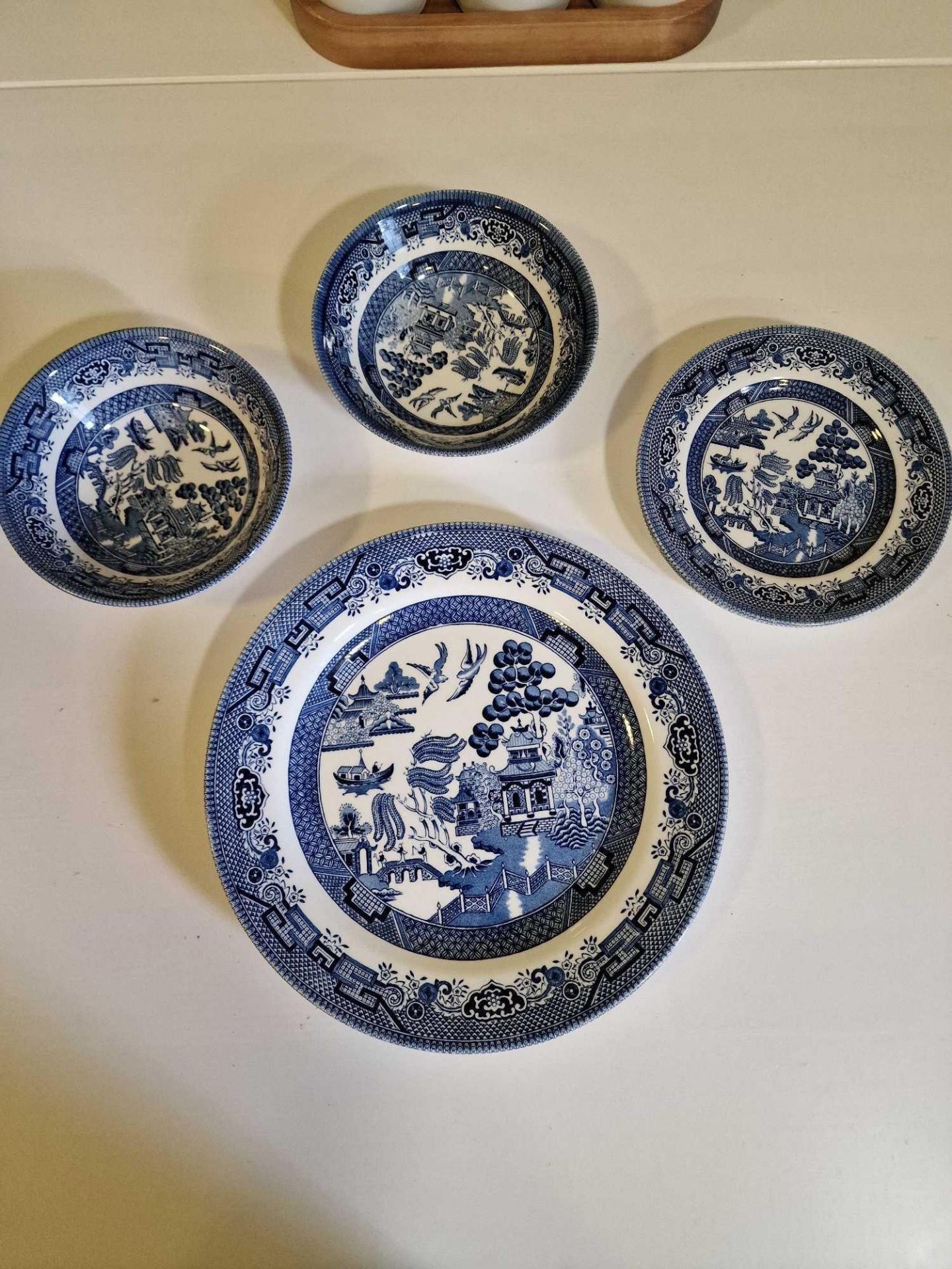 Churchill Porcelain Blue Willow Tableware Comprising Of 30 X Dinner ...