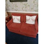 A Set Of 2 X Two Seater Victorian Low Sofas The Classical Square Low Proportion Sofas And Fitted