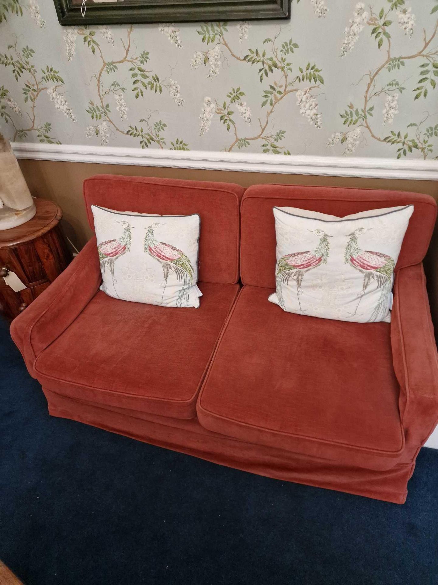 A Set Of 2 X Two Seater Victorian Low Sofas The Classical Square Low Proportion Sofas And Fitted