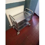 Stainless Steel Three Tier Mobile Trolley 70 X 38 X 92cm