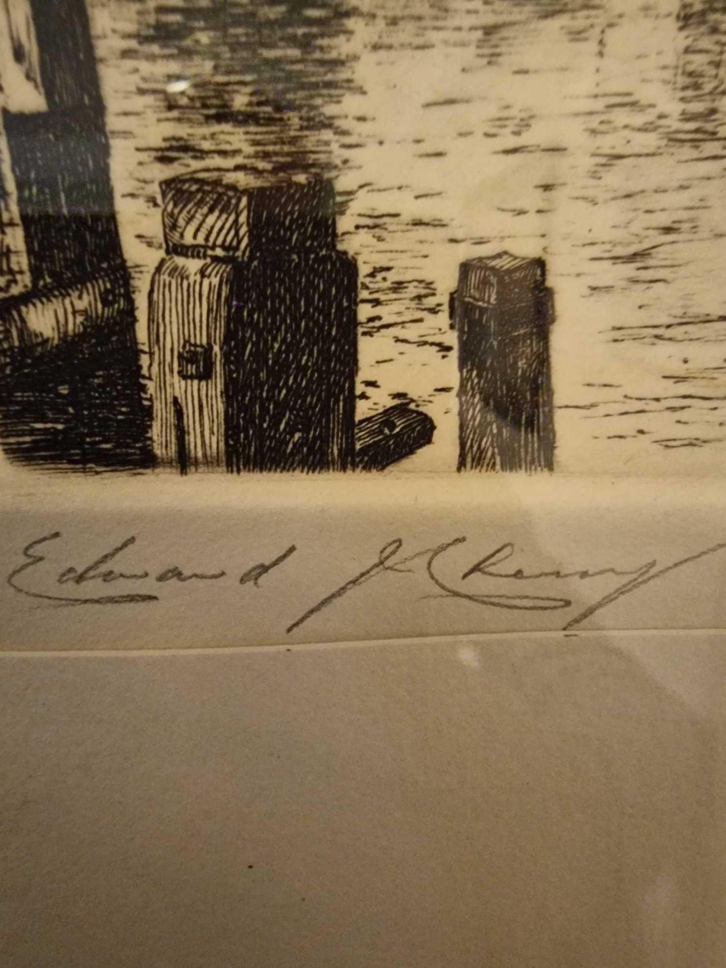 Framed Etching Pencil And Charcoal Westminster Palace Signed Edward Spragg Cherry (British 1913- - Image 3 of 4