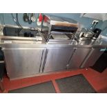 Stainless Steel Preparation Counter With 4 Door Cupboard Storage Under 280 X 48 X 90cm