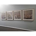 A Set Of 4 X Framed Prints Of The Rhinebeck Panorama A Panoramic View Of London Dated To 1806-7.