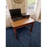 A Victorian Oak Table With Side Long Drawer 91 X 75 X 75cm