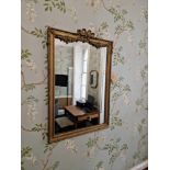 A Giltwood Mirror In The Louis XVI Taste, The Frame With Rais-De-Coeur Ornamentation, And The Top Of