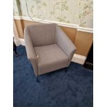 Tux Armchair Comfortable And Plush Armchair In Contemporary Grey With Chrome Feet Deep Foam Seat And