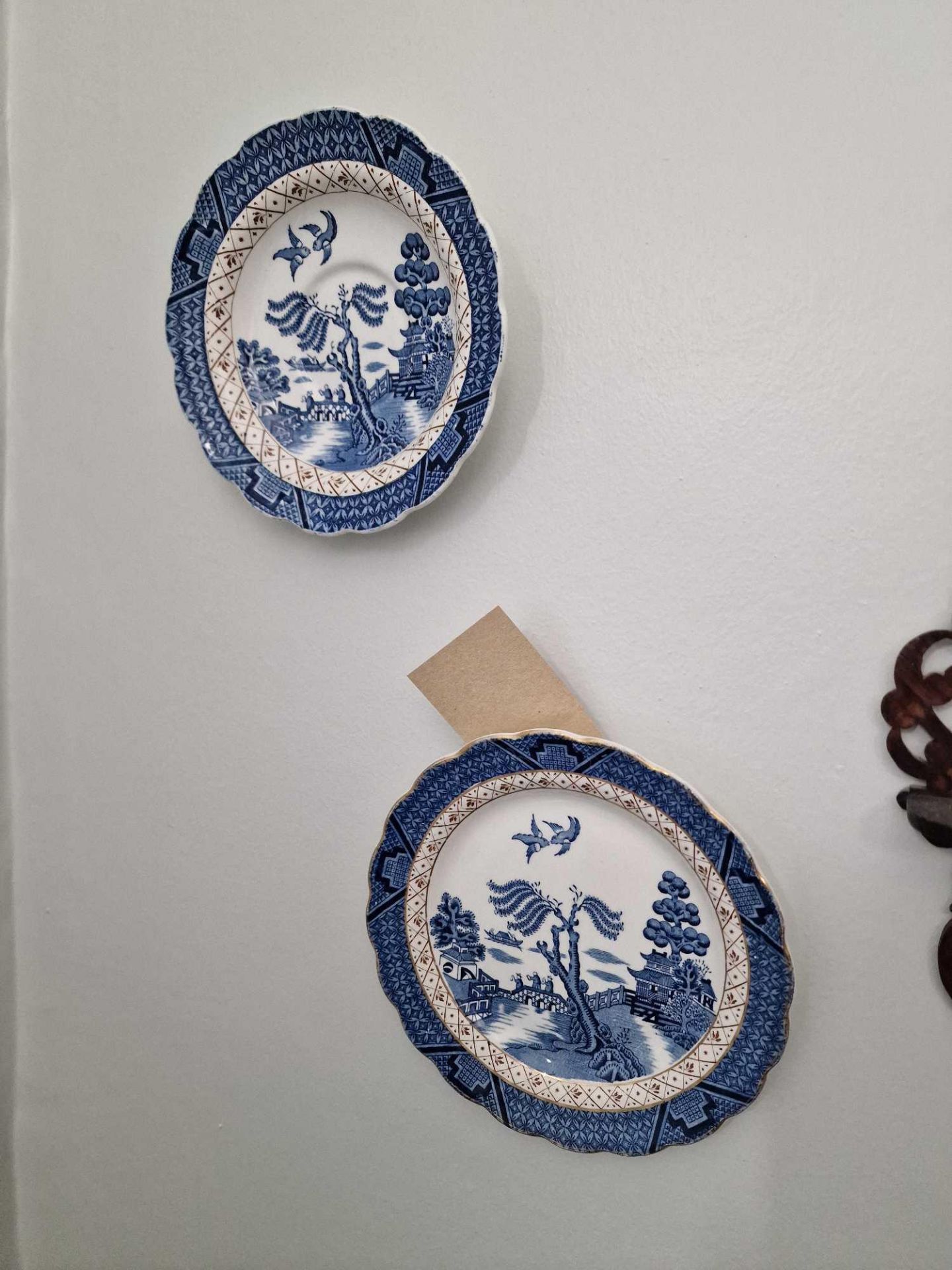 2 X Vintage Royal Doulton Booths Real Old Willow Fine China Wall Plate 17cm