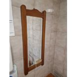 Victorian Bevelled Edge Wall Mirror Wood Shaped Frame Surround 31 X 75cm