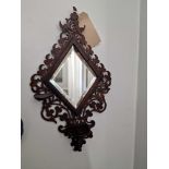 Neoclassic Style Black Walnut Carved Mirror Shelf 25 X 44cm