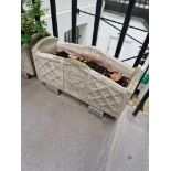 2 X Sandstone Carved Trough/Planters Intricately Carved With Bird Decoration 61 X 24 X 33cm