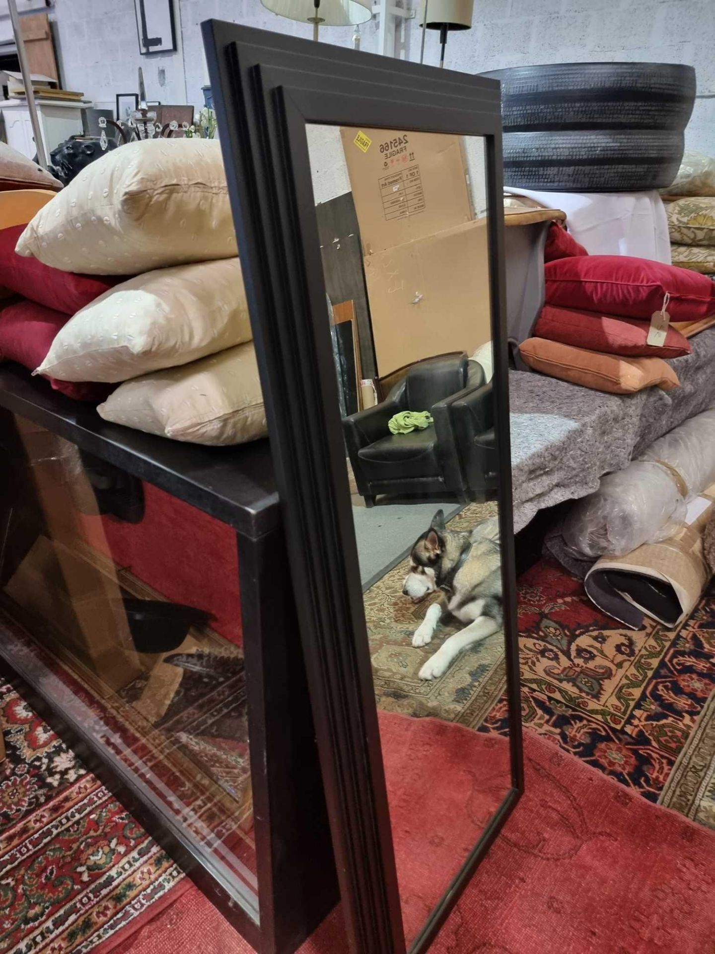 Artefact Art Deco Style Wood Stepped Frame Mirror 65 x 155cm - Image 3 of 4