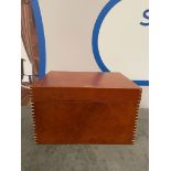 Michael D Souza Mufti Leather Storage Box With With White Stiching Detail And Hessian Lining 31 X 23