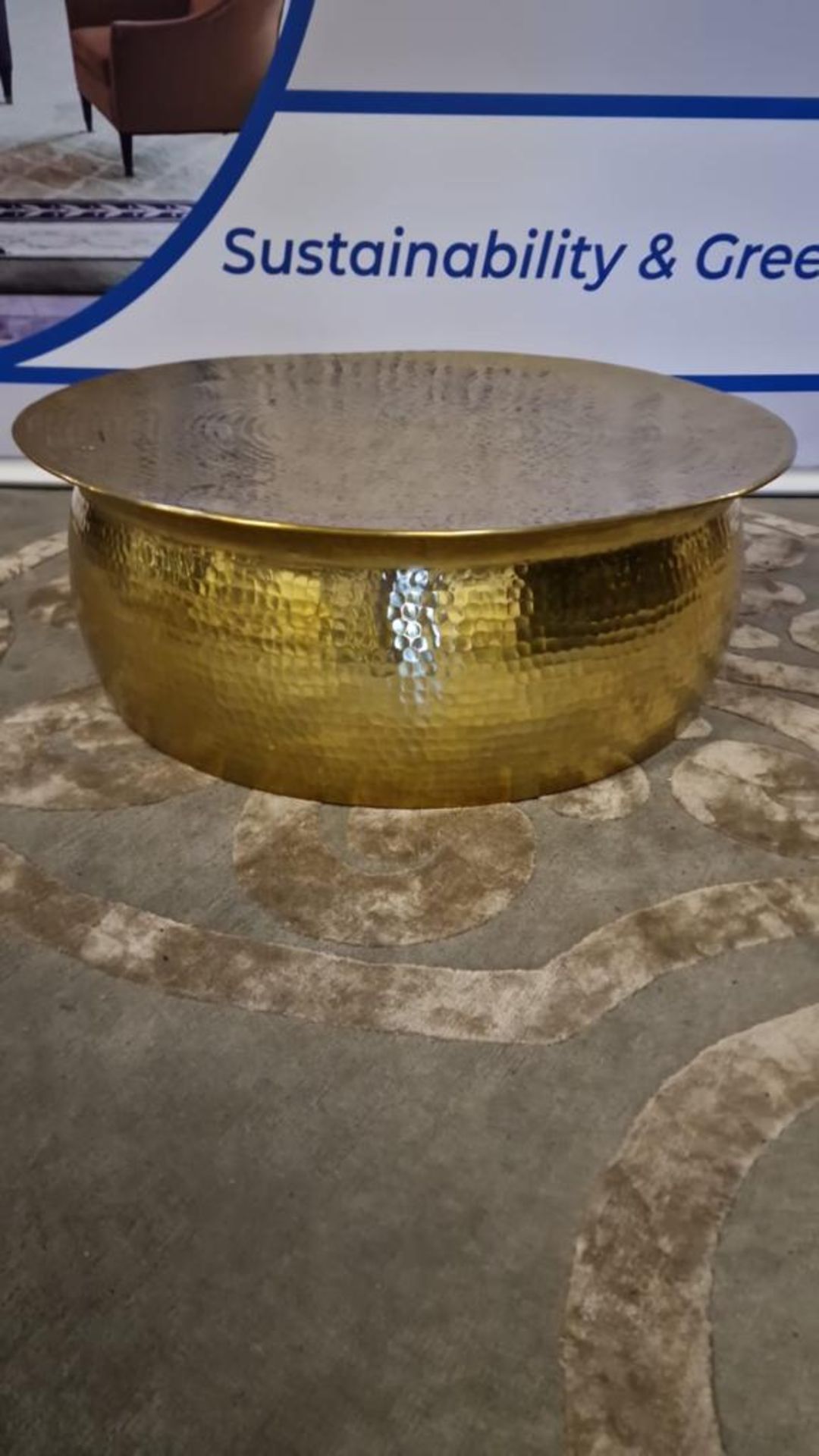 Paloma Gold Hammered Aluminium Coffee Table Ideal As A Centrepiece For Your Relaxation Space, This - Image 2 of 3