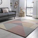 Harper Pastel Wool Rug 160 x 230cm Impactfully Beautiful Geometric Details, Accentuate The On-