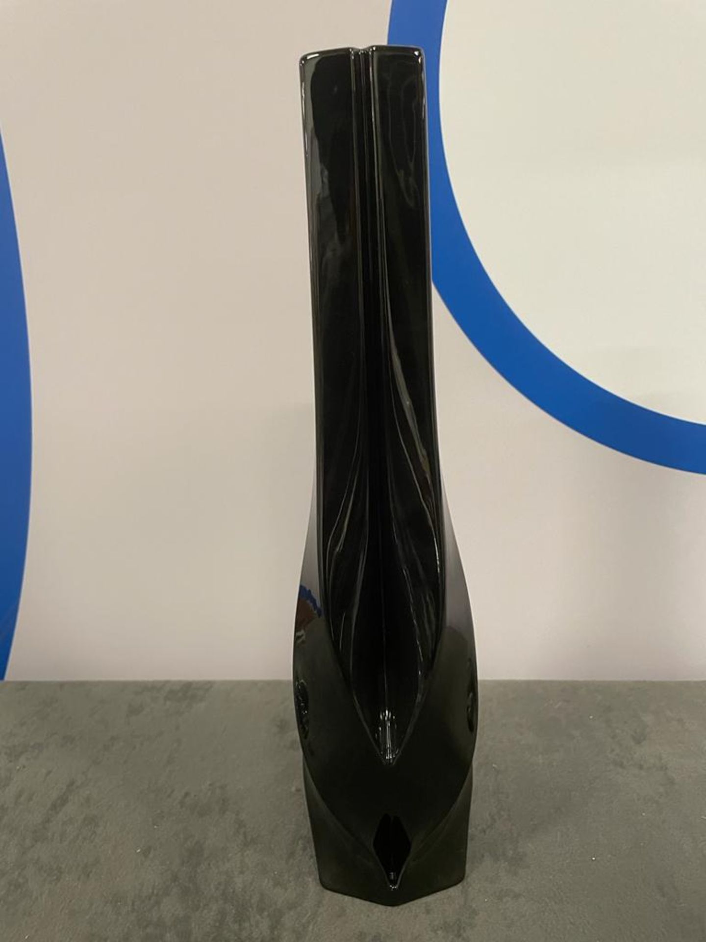 Black Glass Candle Holder 30cm High ( CP1274) - Bild 2 aus 3