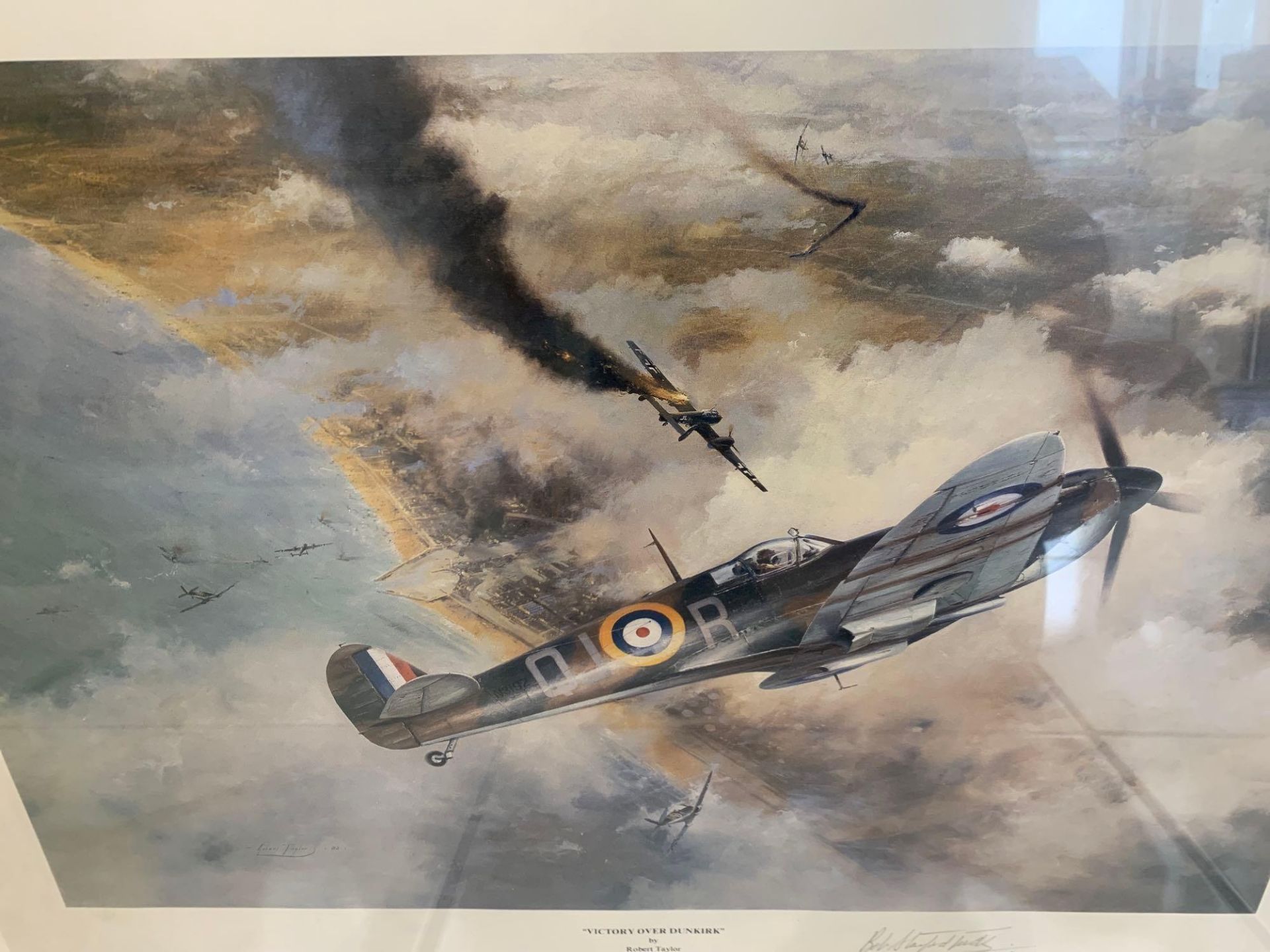 Robert Taylor Signed Art Print Victory Over Dunkirk Signed By Wing Commander Bob Stanford Tuck DSO - Image 3 of 7