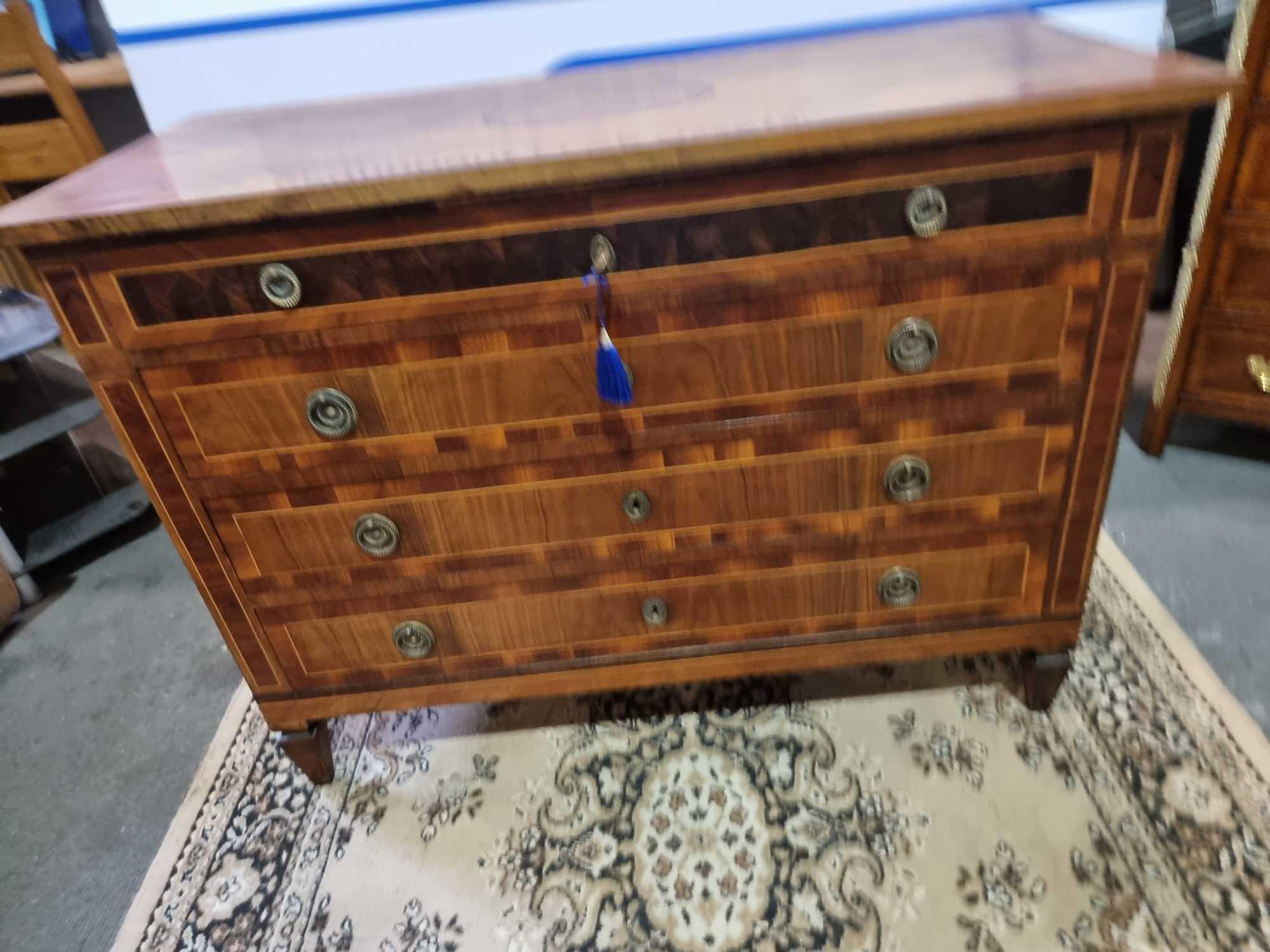 French Louis XV-XVI Transitional Period Commode Chest With Lovely Marquetry Inlay Top The Case In - Image 9 of 19