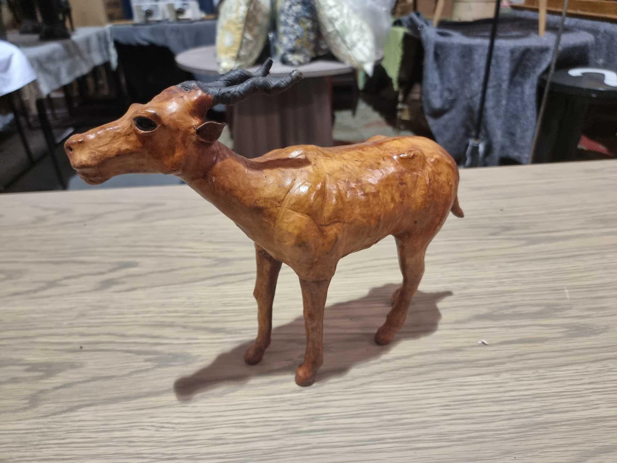 Leather Wrapped Antelope With Glass Eyes Antelope Has Glass Eyes And Is Hand Made With A Layer Of - Image 2 of 6