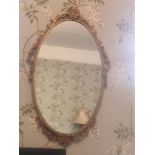 Victorian Brass Oval Framed Accent Mirror A Fine Cast Mirror With Decorative Acanthus Leaf And