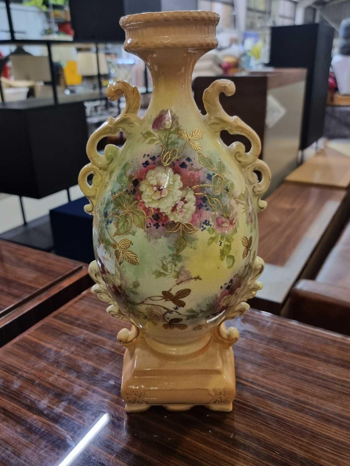 Ceramic Hand Painted Floral Vase 39cm - Image 4 of 7