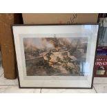 Alan Fearnley A First Edition Print Titled; The Bridge At Arnham Signed By Major-General John Dutton