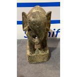 A Wooden Carved Elephant Objet 28cm Height (CP1349)