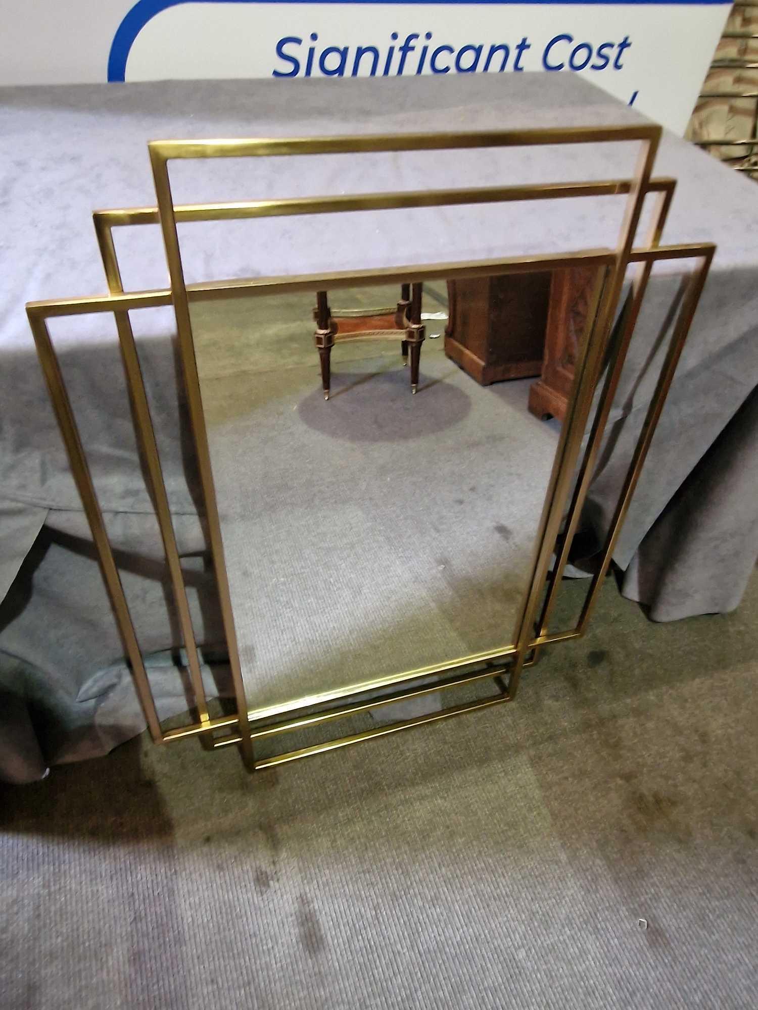 Shanghai Wall Mirror, 90 X 70cm, Brass Overlapping Frames With Enamel Lining And A Brass Finish - Image 2 of 3