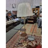 A Reeded Antique Brass Floor Lamp With Its Polished Metal Work, This Floor Lamp Exudes Minimalist