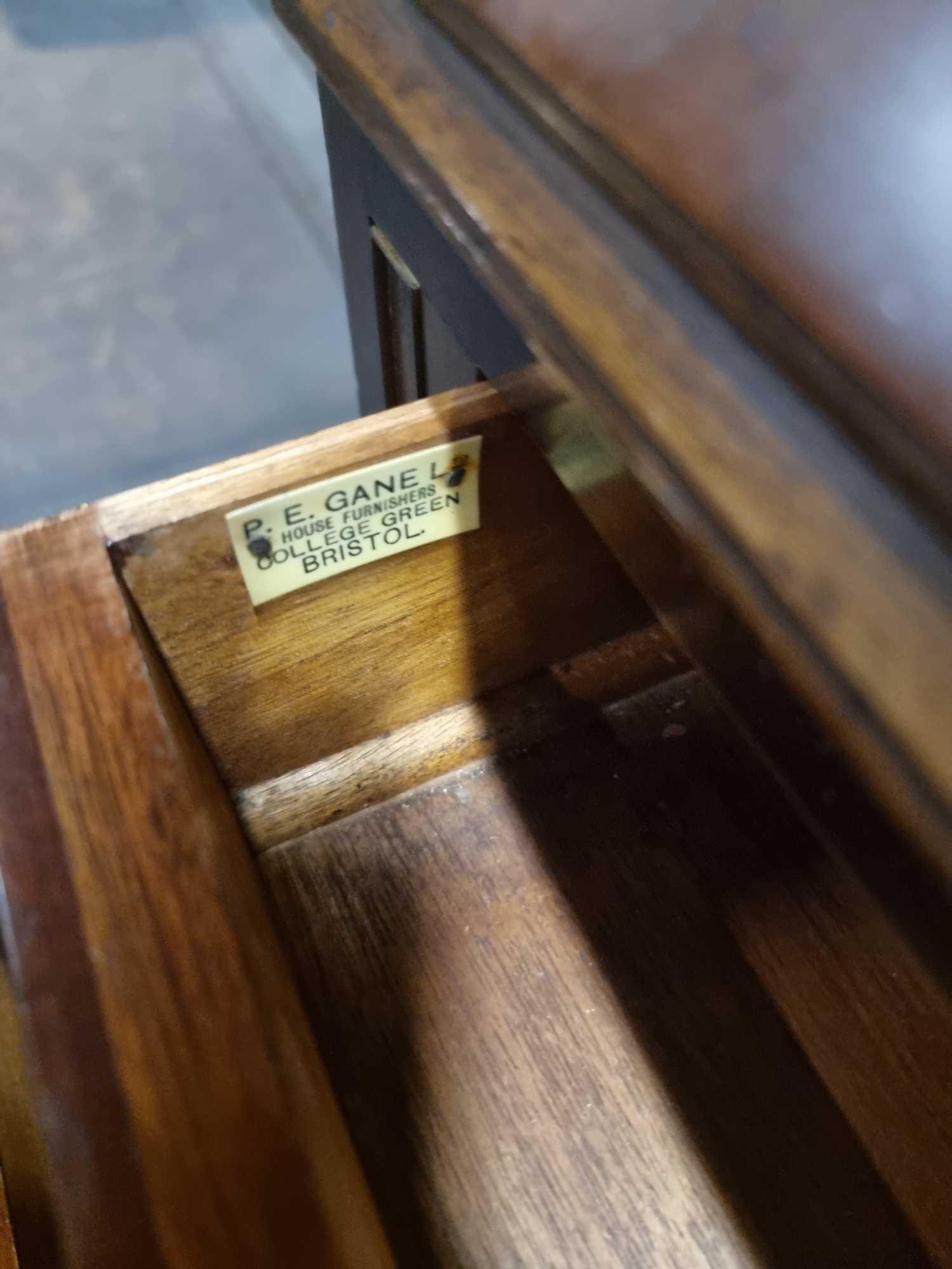 Mahogany Secretaire Bookcase By P E Gane Ltd, 1909-1954, Bristol, Furnishers Surmounted By Double - Image 12 of 15