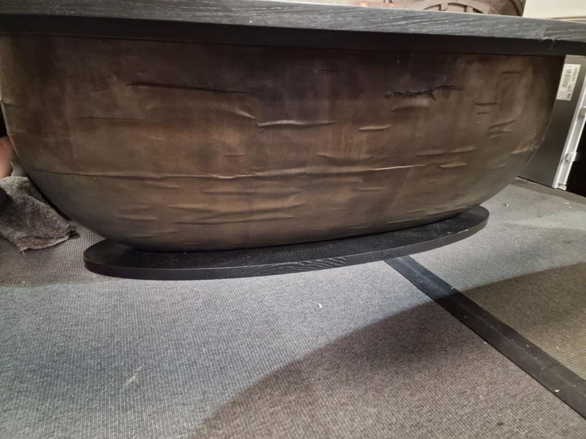 Large Dark wooden table on a solid wooden base 300 x 156 x 72 cm ( significant water damage - Image 3 of 4