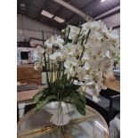 White Orchid Faux Floral Display In Pot Bring A Fresh Feeling Into Your Living Space With This