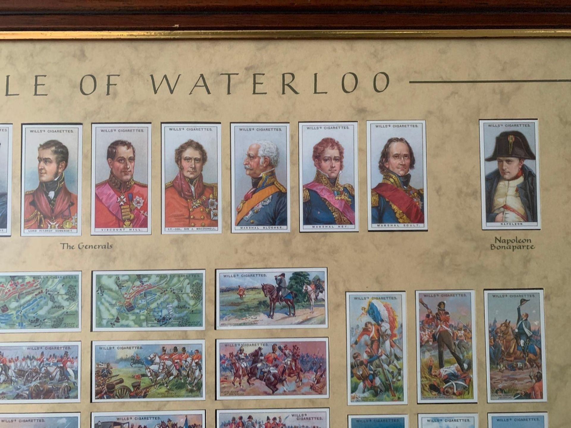 Framed Set Of Wills Cigarette Cards For The Battle Of Waterloo In Timber Frame 70 x 49cm - Bild 5 aus 11