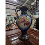 English Roses Hand Painted and Glazed Ceramic Vase 23cm