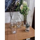 4 x Various Clear Glass Decorative Vases