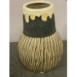 Lene Bjerre Textured Patterned Cream And Grey Vase 18cm High ( CP1290)