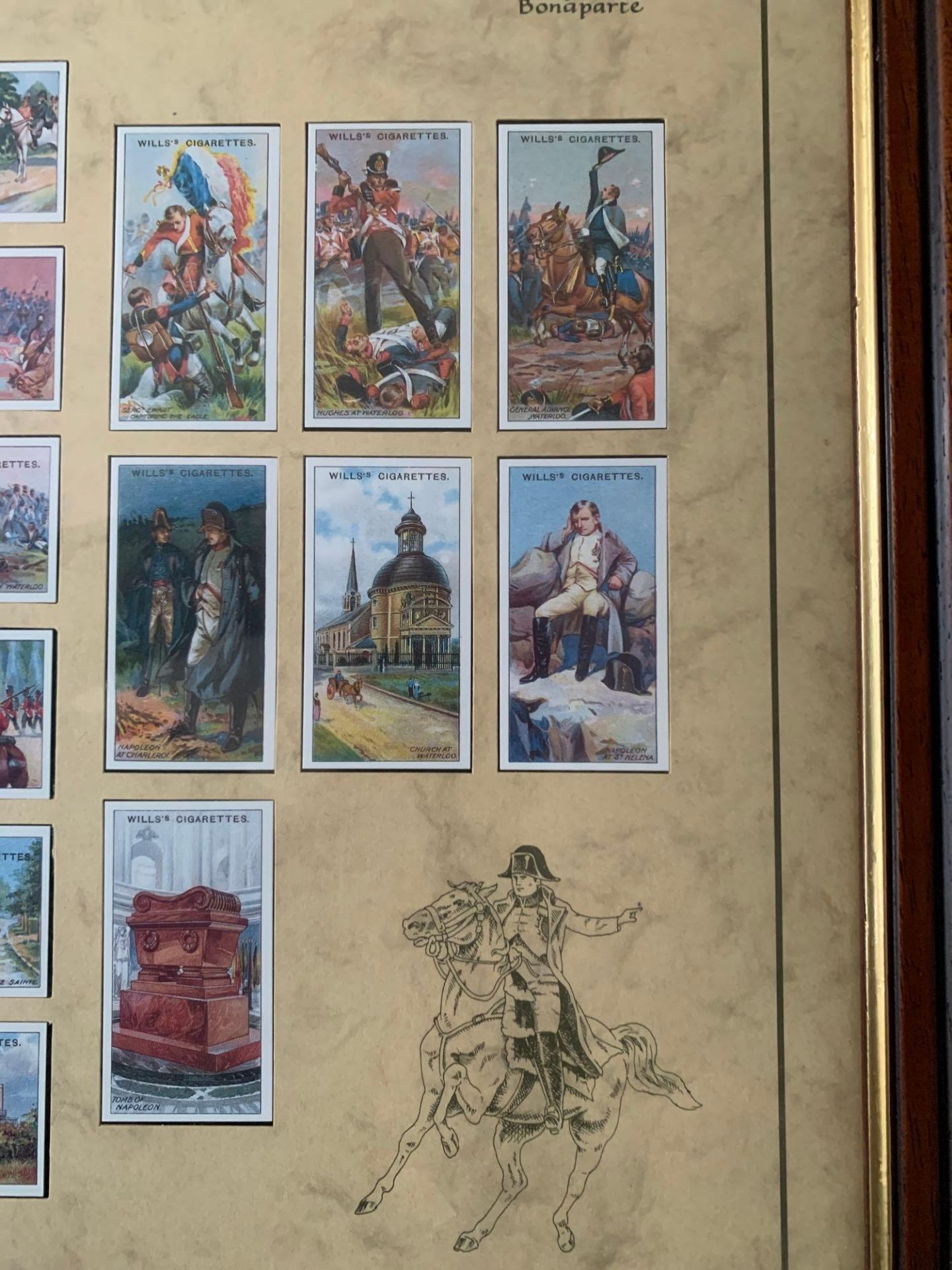 Framed Set Of Wills Cigarette Cards For The Battle Of Waterloo In Timber Frame 70 x 49cm - Bild 6 aus 11