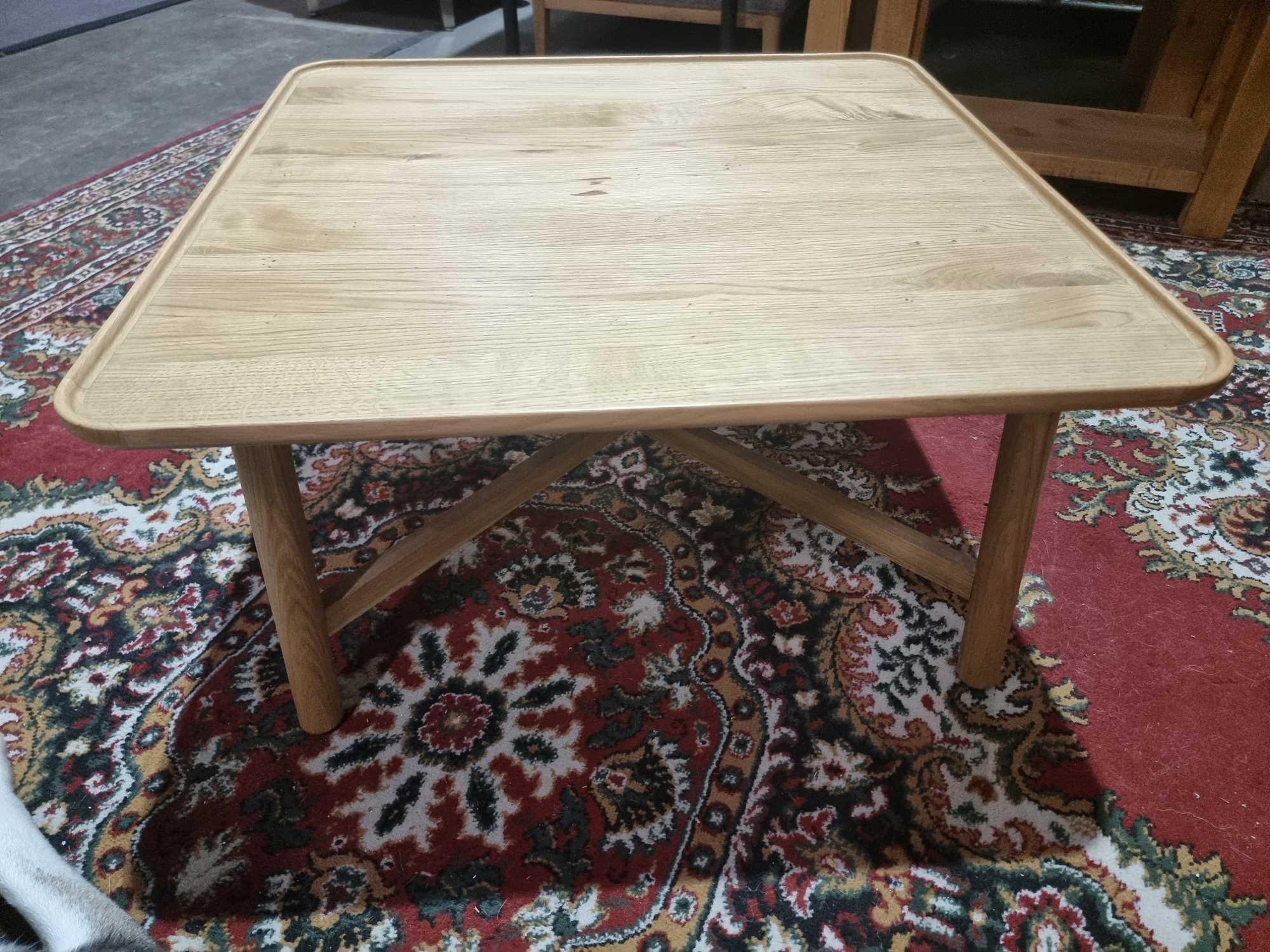 Oak Square Coffee Table Solid European Oak In A Natural Dry Sheen Level Finish A Stylish And - Image 5 of 6