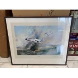 Robert Taylor Art Print P-51 Mustang Signed By Pilot General Russell Berg U.S.A.F 63 x 52cmThe