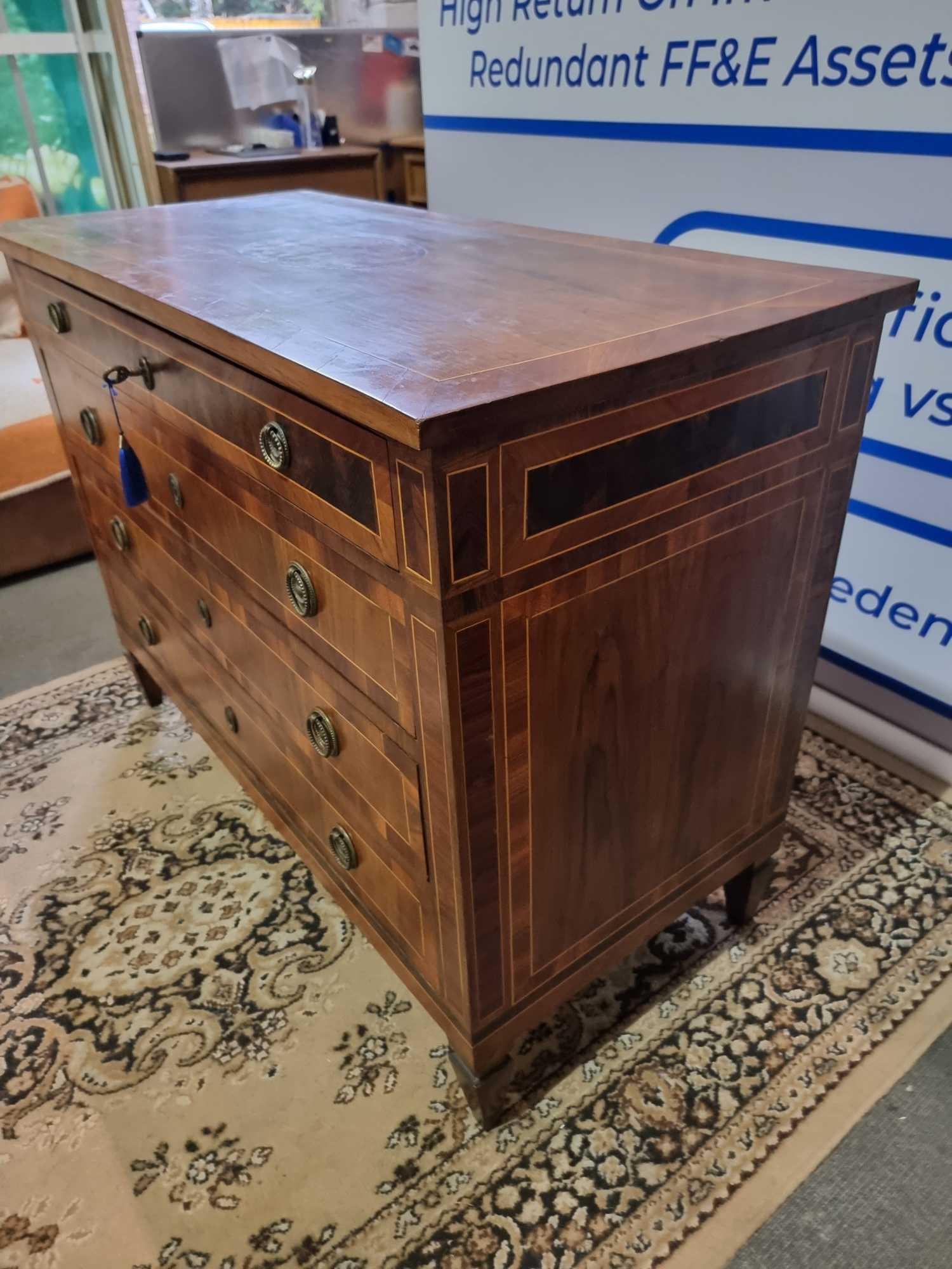 French Louis XV-XVI Transitional Period Commode Chest With Lovely Marquetry Inlay Top The Case In - Image 10 of 19