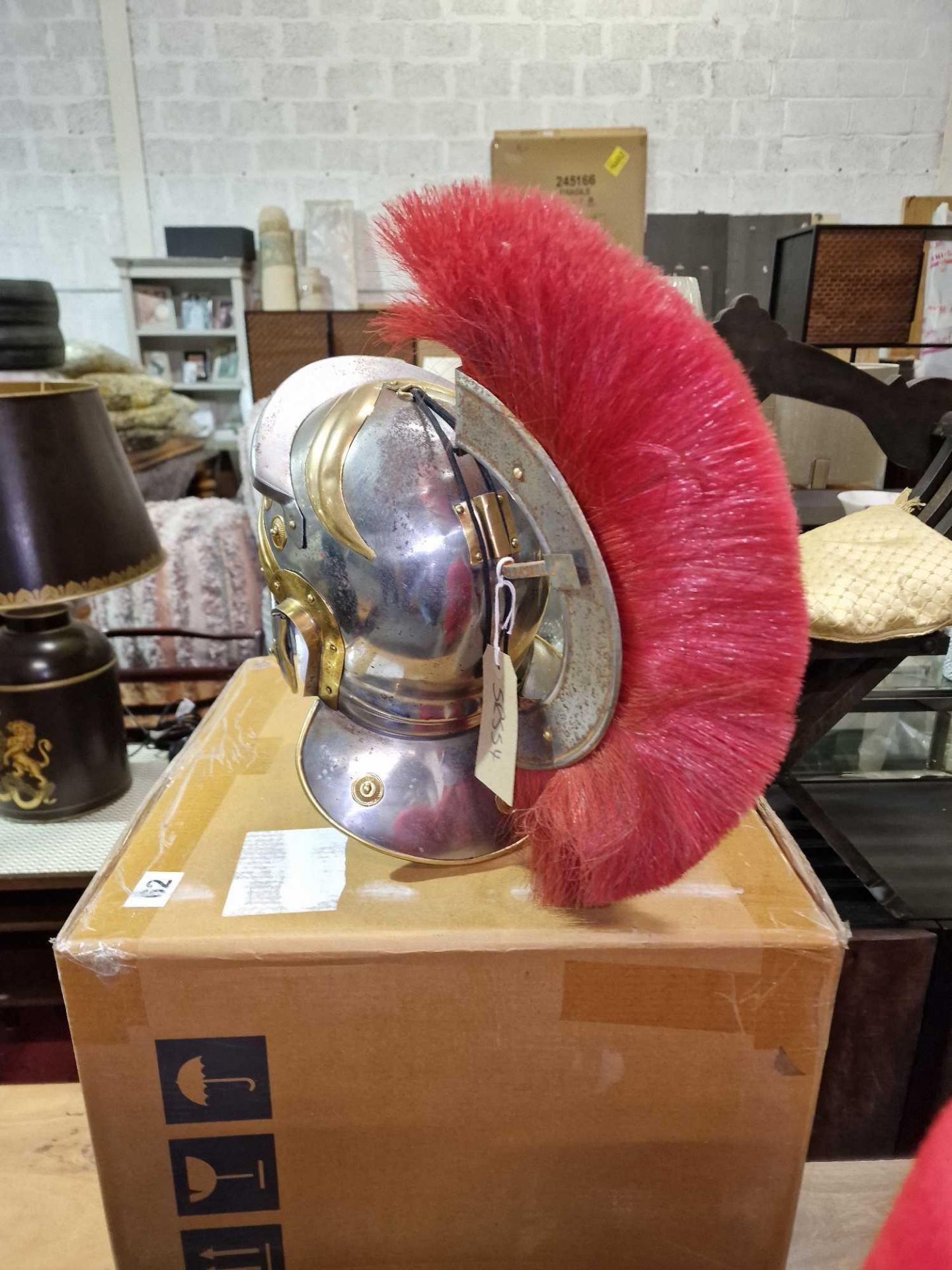 Roman Gladiator Reproduction Helmet Brass Antique Finish Replica - Bild 3 aus 5