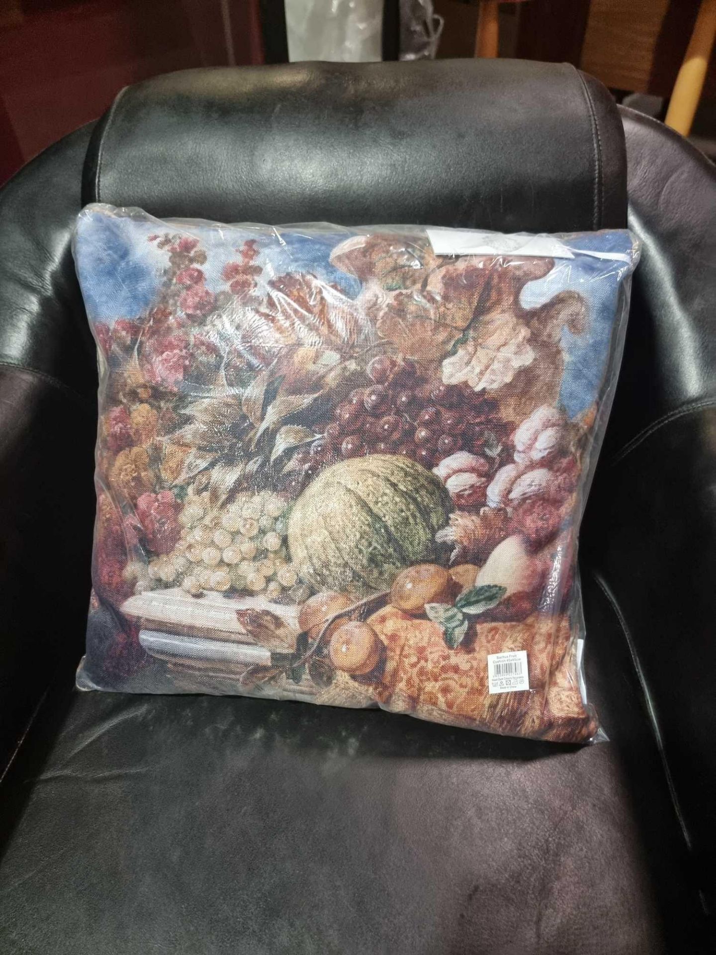 TK Bacchus Brand New Packed 4 x Bacchus Fruit Cushion A Reproduction Print From The Netherlandish