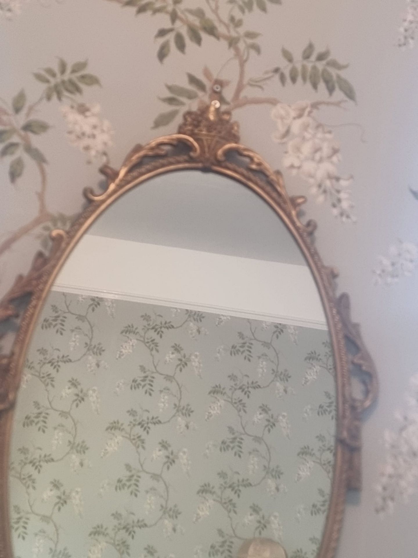 Victorian Brass Oval Framed Accent Mirror A Fine Cast Mirror With Decorative Acanthus Leaf And - Image 3 of 5
