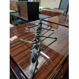 Oxbridge Eight Silver Rowing Sculpture This Long Metal Rowing Sculpture Has An Appealing Raw