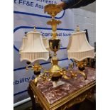 A Very Elegant French Louis XVI Style Cobalt Blue And Ormolu Chandelier The Baluster Shaped