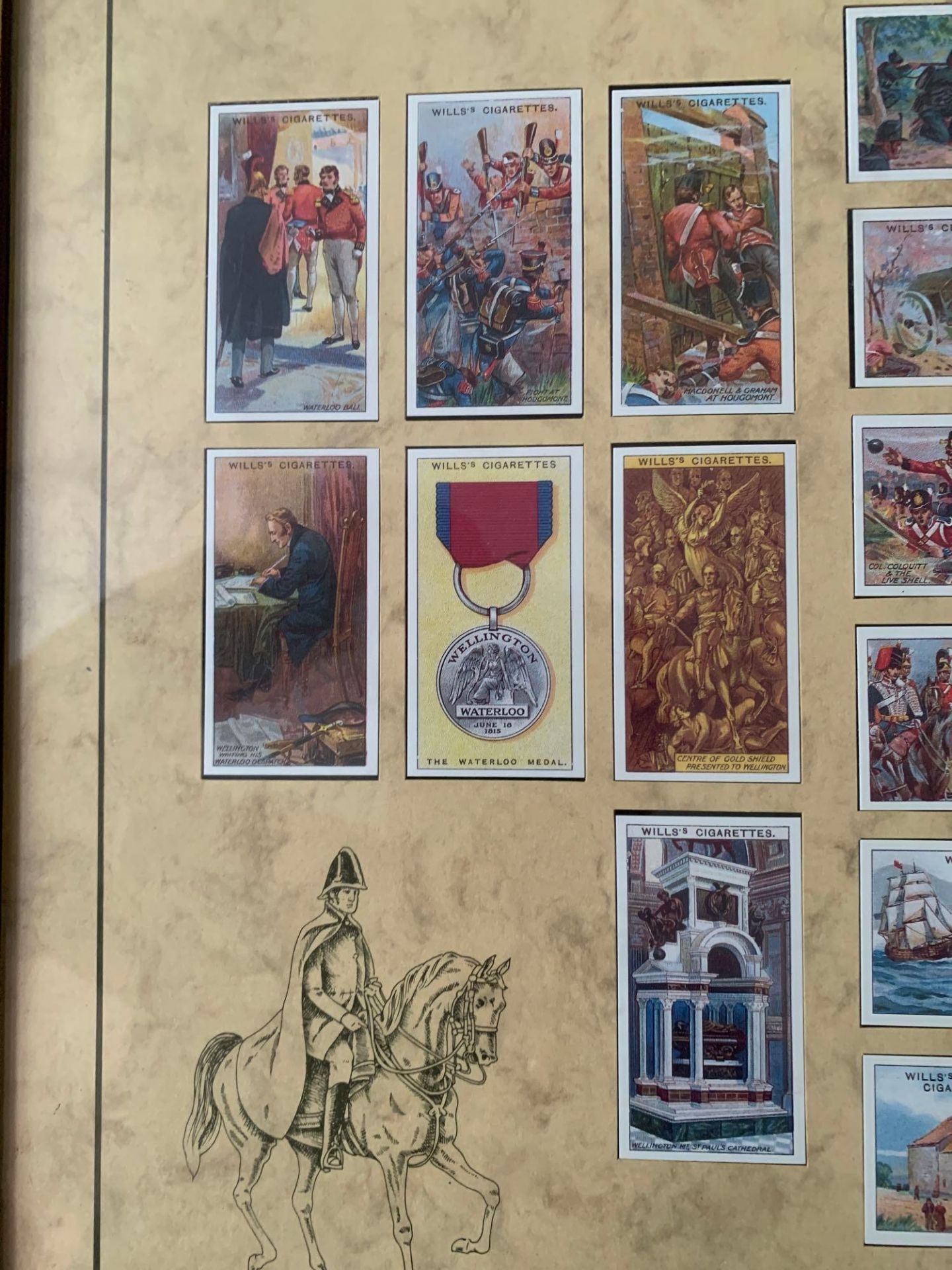 Framed Set Of Wills Cigarette Cards For The Battle Of Waterloo In Timber Frame 70 x 49cm - Bild 7 aus 11