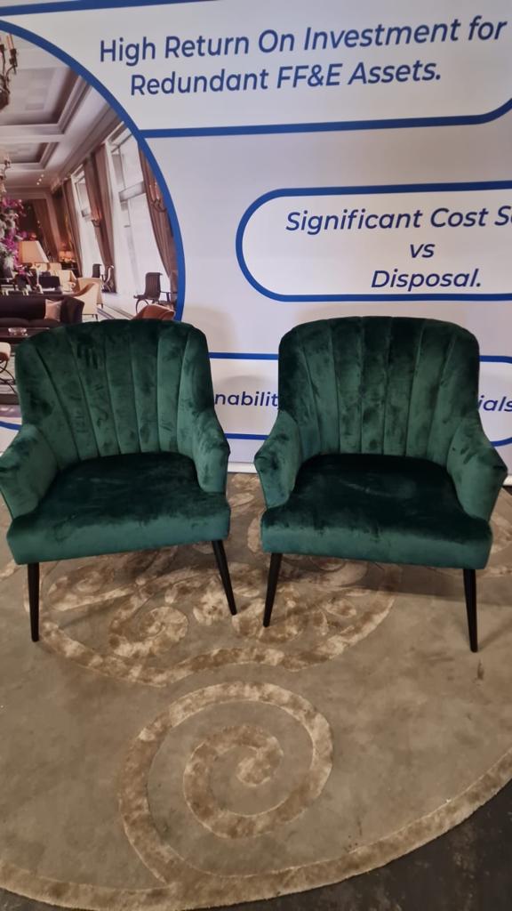 Oyster Accent Armchair Forest Green Velvet Crafted With A Curved Shell Back, Inspired By Traditional